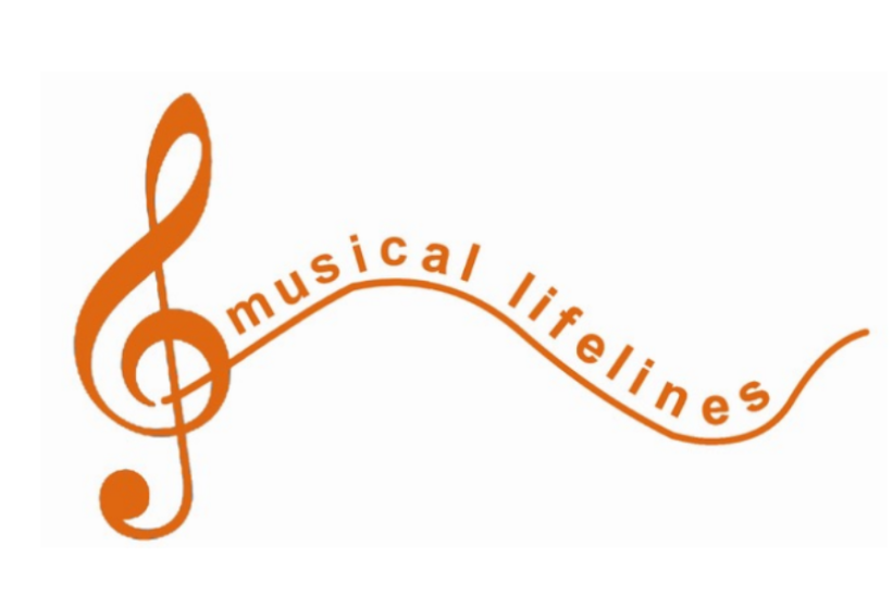 Orange treble clef with 'Musical Lifelines' written next to it