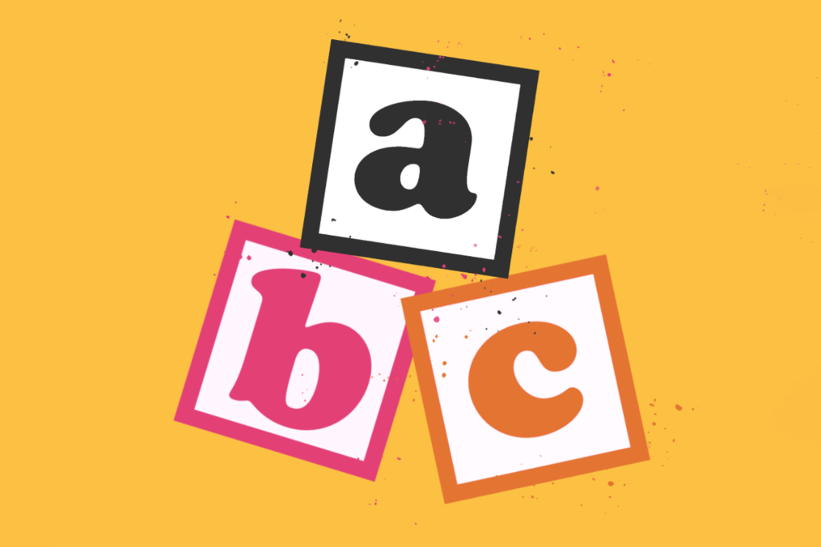 Illustration of baby building blocks